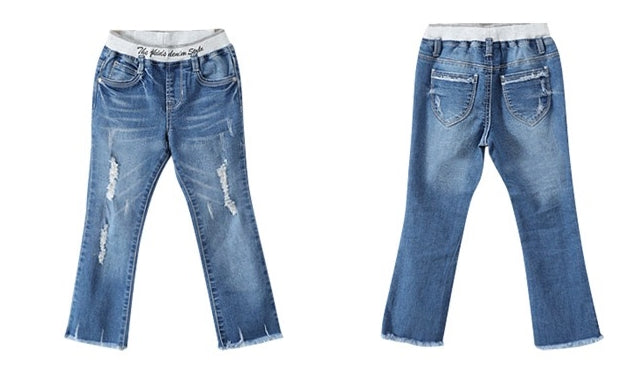 3-15Y Girls Elastic Denim Jeans G21043B (Mother size available)