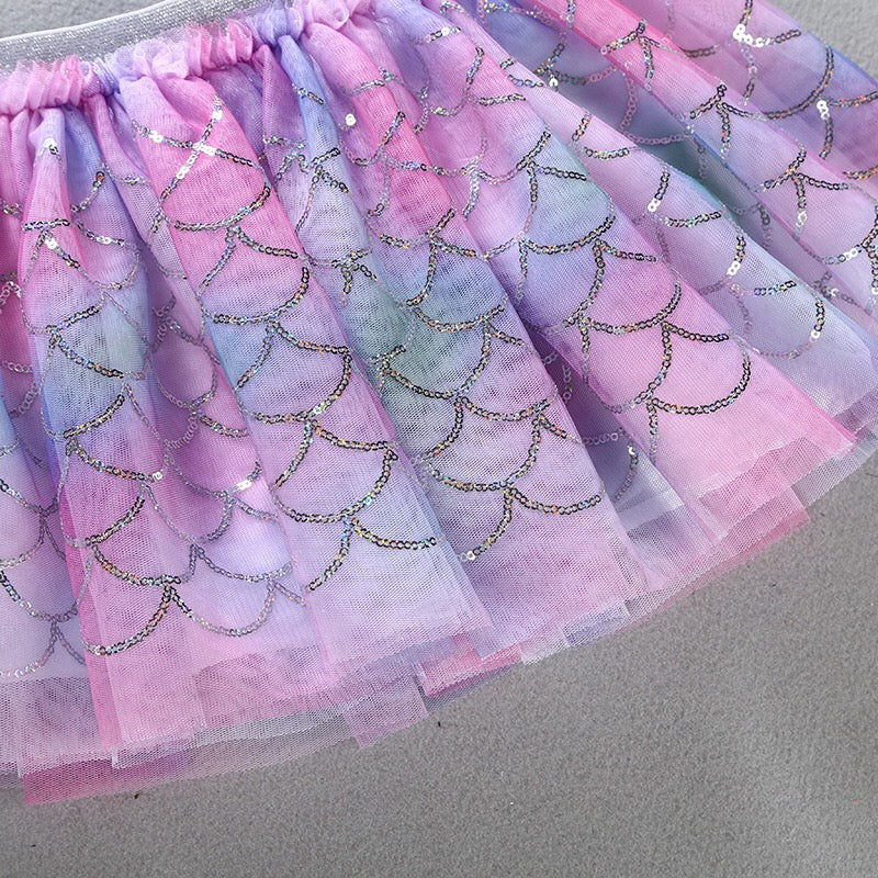 1-8Y Girls Mermaid Rainbow Skirt A20412C
