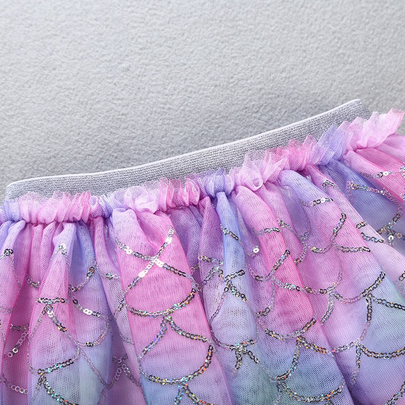 1-8Y Girls Mermaid Rainbow Skirt A20412C
