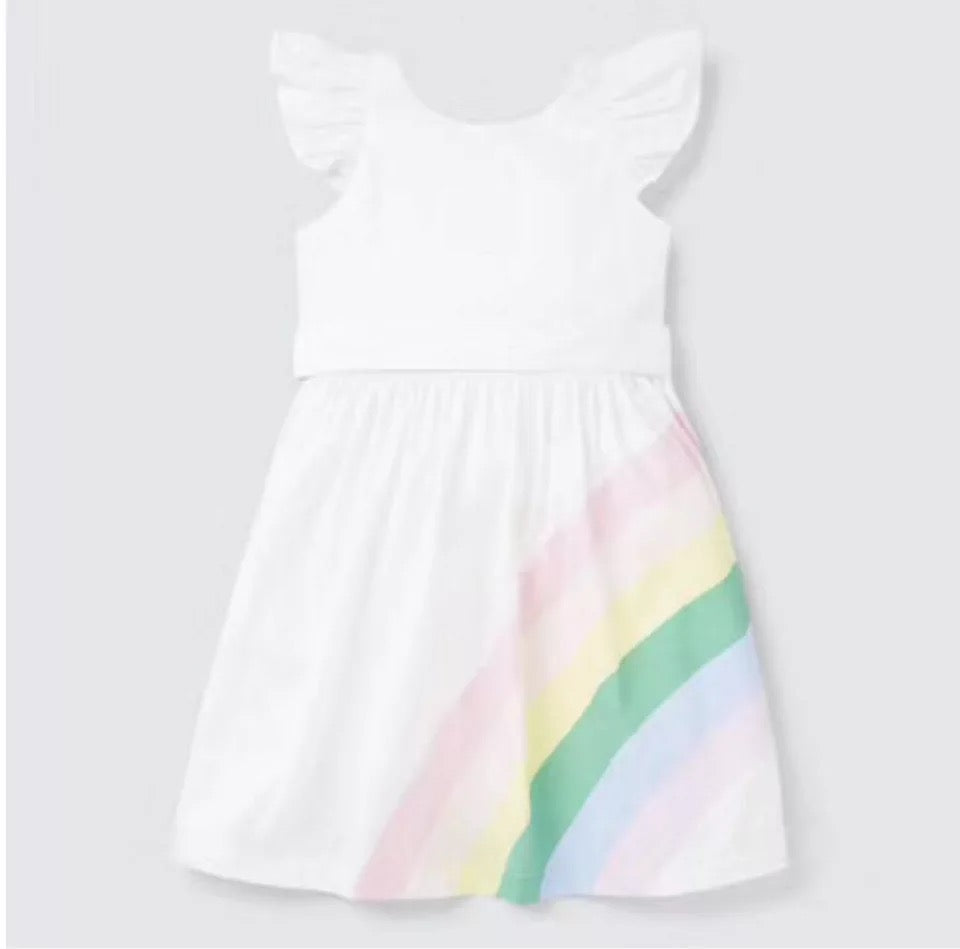 Rainbow Ruffles Sleeves Dress G20126E