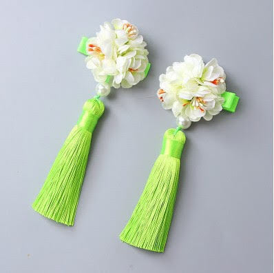 Kids Chinese Flower Pair of Hairclips A323G88J / A323G88K / A323G88L / A323G88M / A323G88N
