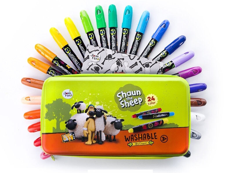 Joan Miro Shaun the Sheep Washable Silky Crayon 24 Color JM1001A