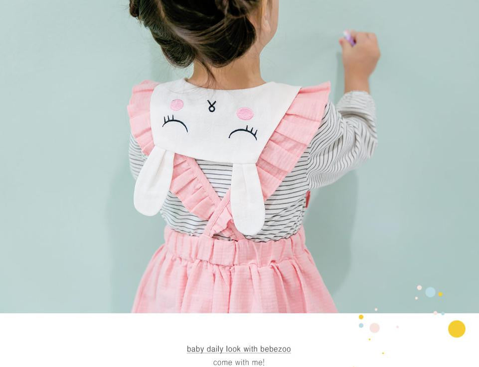 2-4Y Bebezoo Girls Pink Pinafore Ruffles Dress K2016B