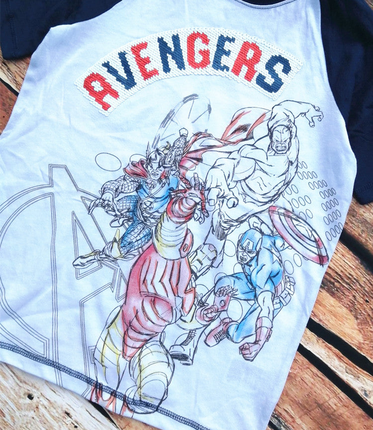 7-18Y Avengers Superhero T-shirt A10431J