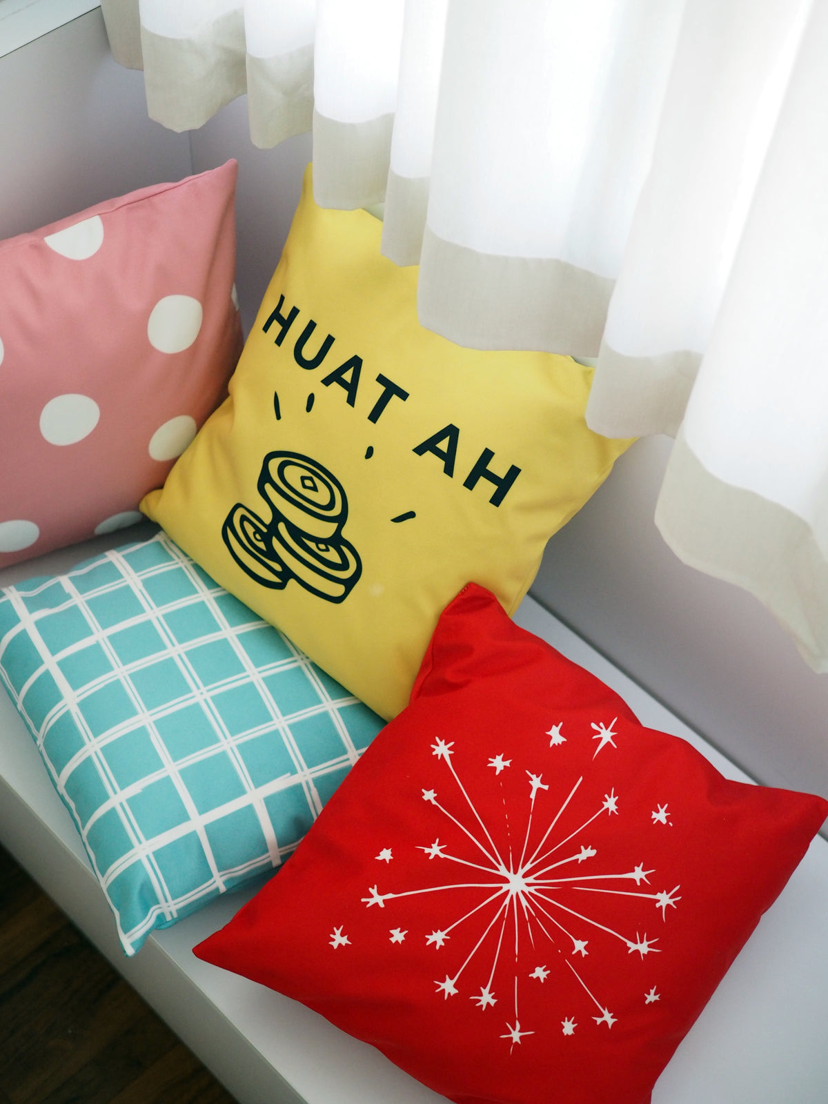 Flannel Double Sided Printed CNY HENG AH Cushion Covers PPD657B