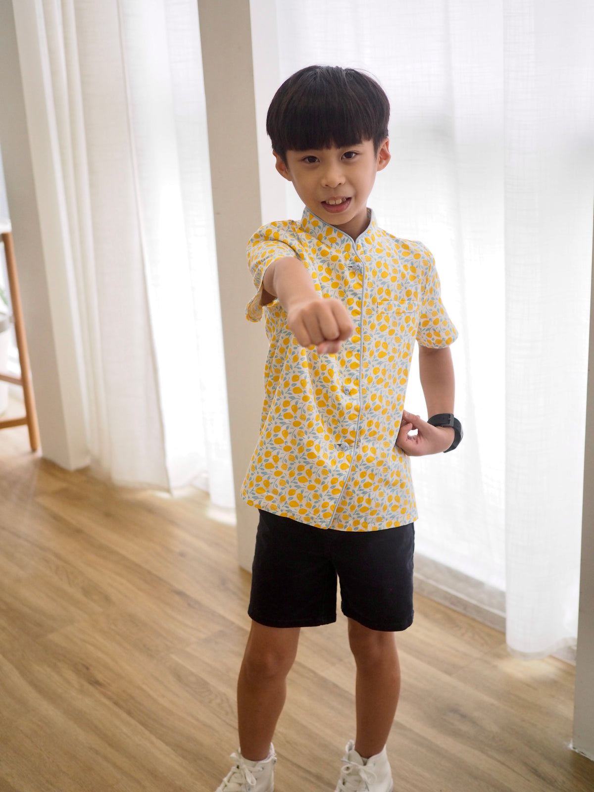 Lemon Boys Mandarin Collar Shirt A200CEE22BS