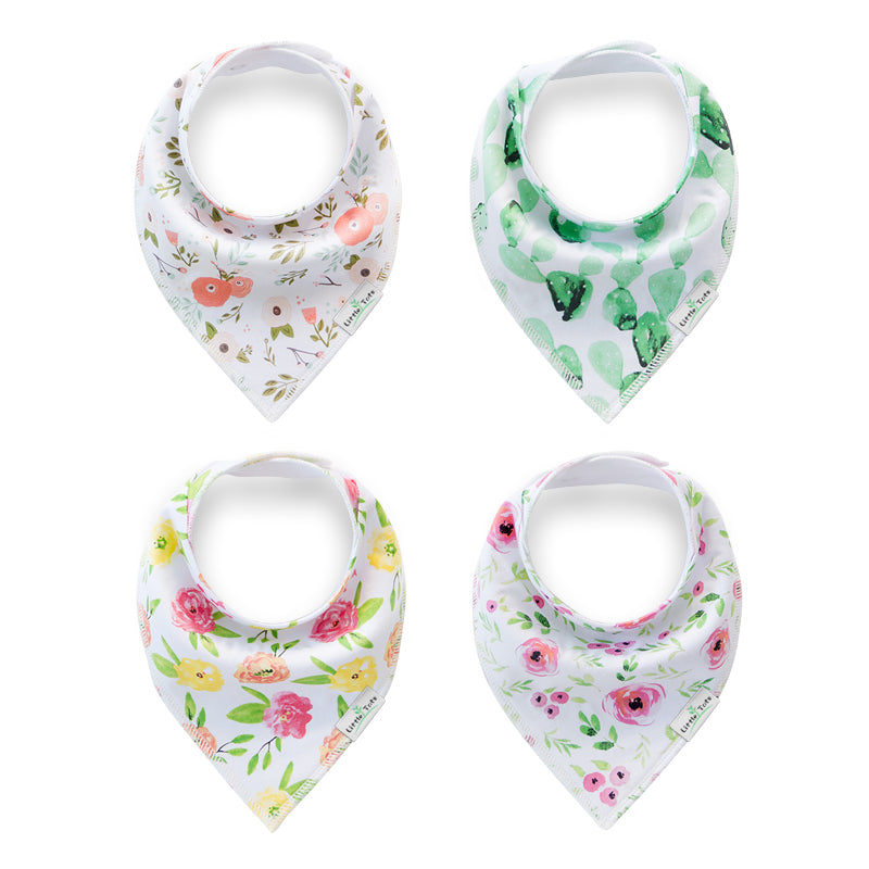 Set of 4 Baby Bandana Drool Bibs with Adjustable Snaps A321A1L