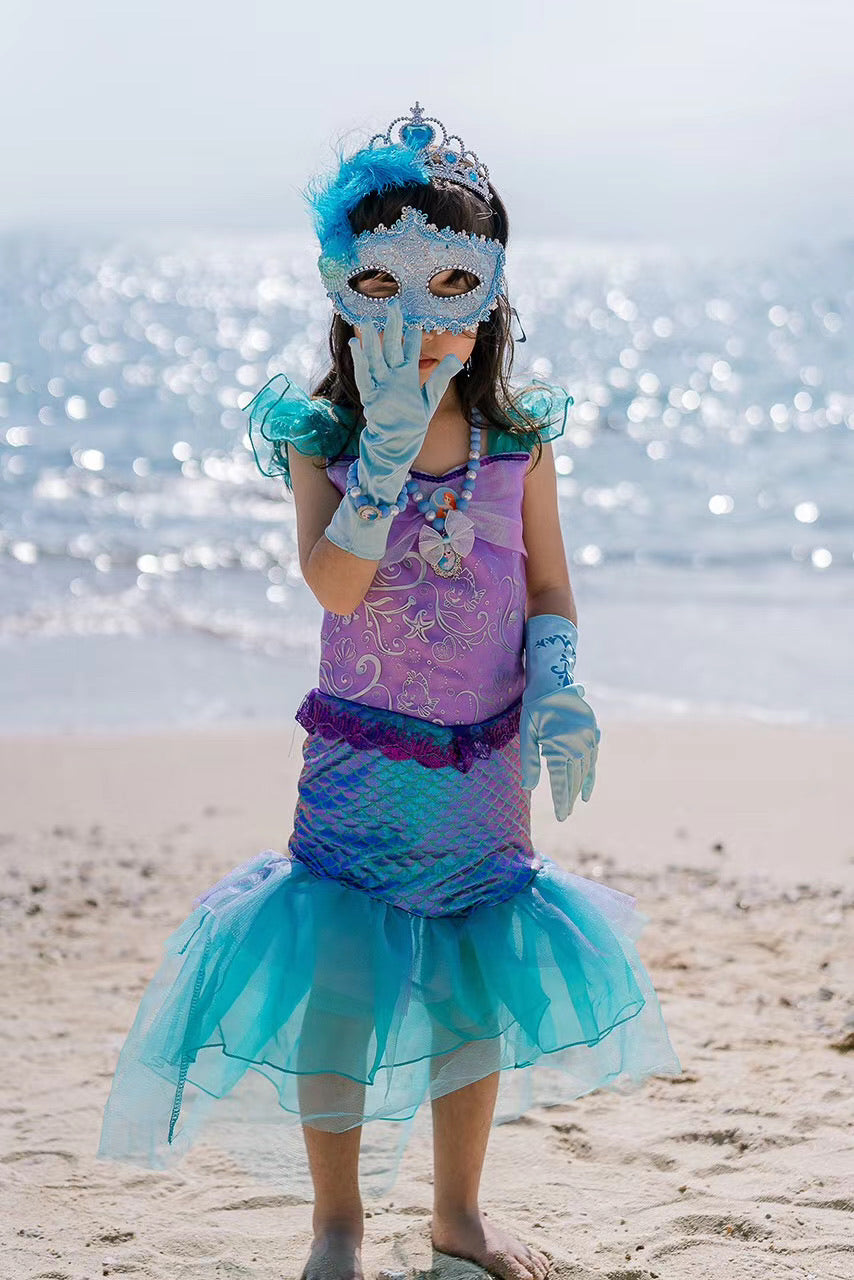 3-10Y Girls Little Mermaid Dress G2091B